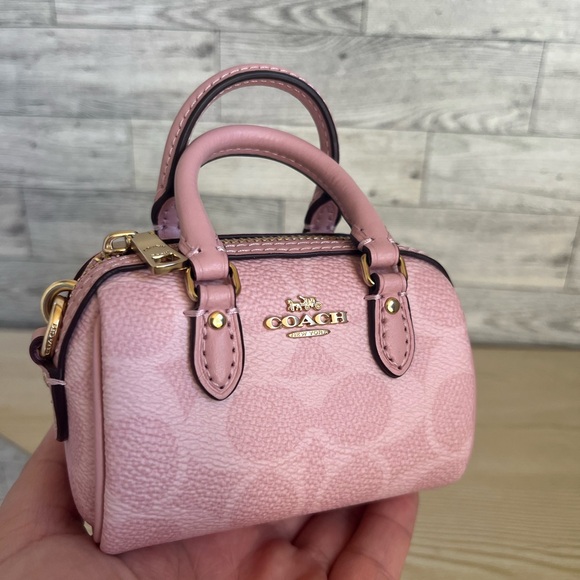 Coach Powder Blush/Pink Mini Rowan Keychain - Picture 3 of 7